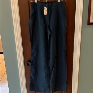 Women’s Deep Sea J Jill Wide Leg Linen Pants Sz Small